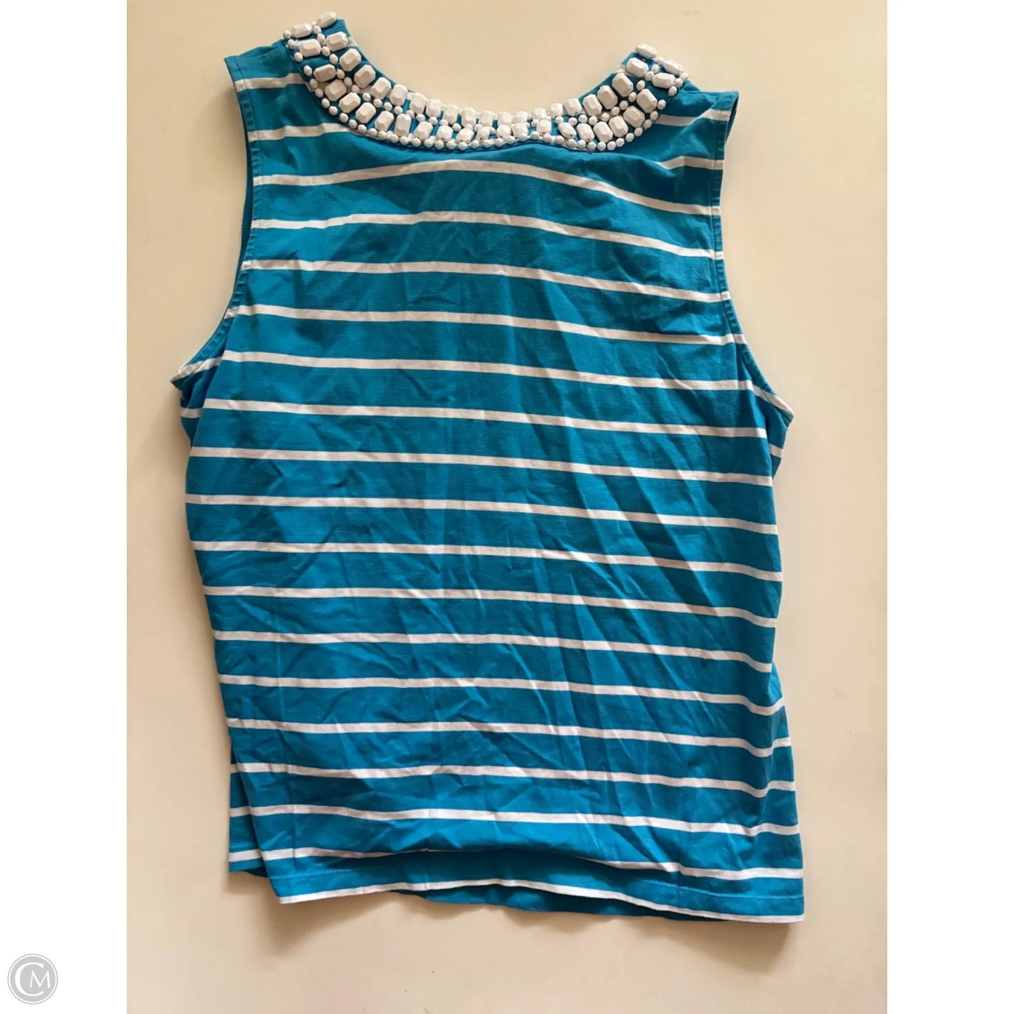 Top Sleeveless By Talbots In Striped Pattern, Size: Xl
