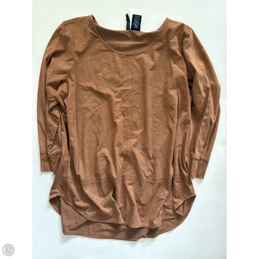 Top Long Sleeve By New Directions In Brown, Size: L