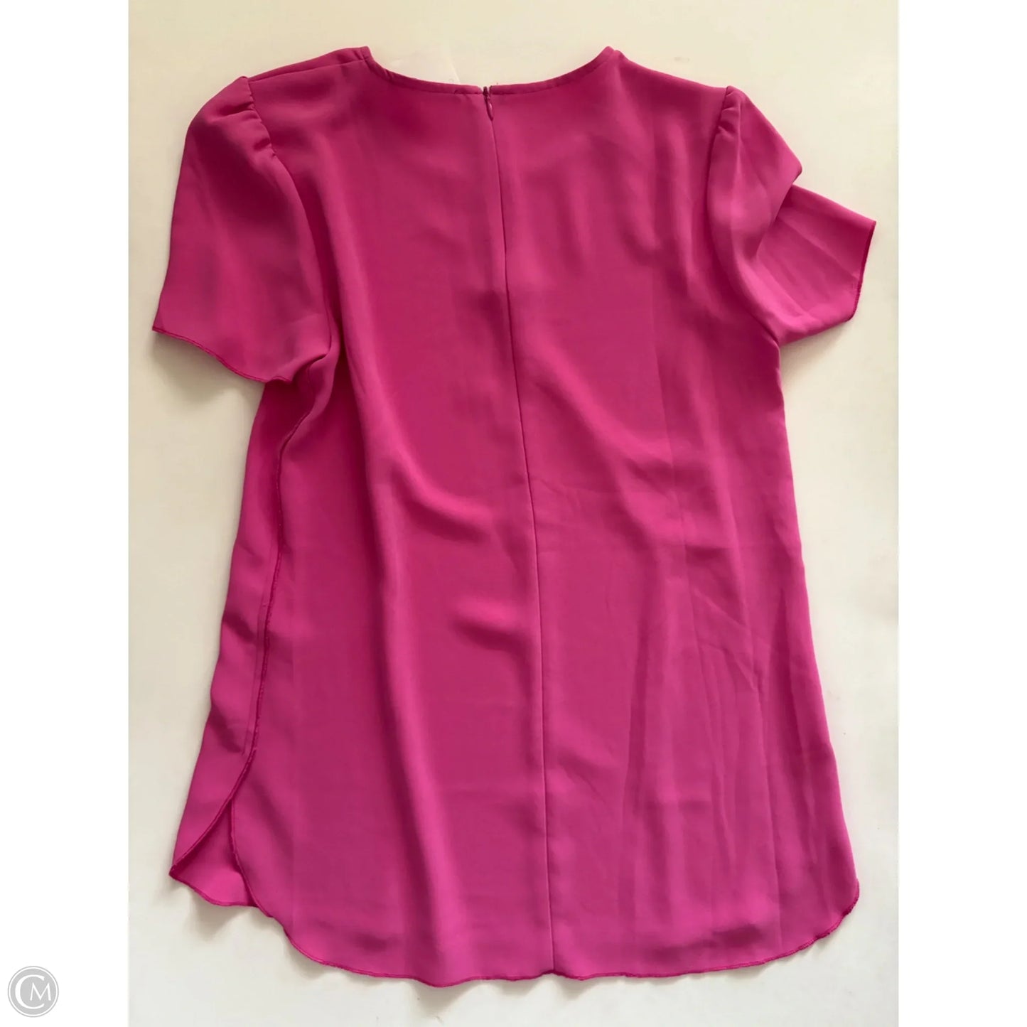 Blouse Short Sleeve By Tahari In Pink, Size: Xs