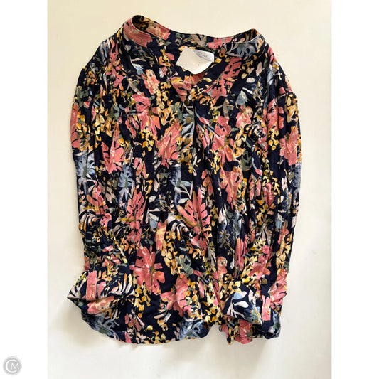 Top Long Sleeve By New Directions In Floral Print, Size: Xlp