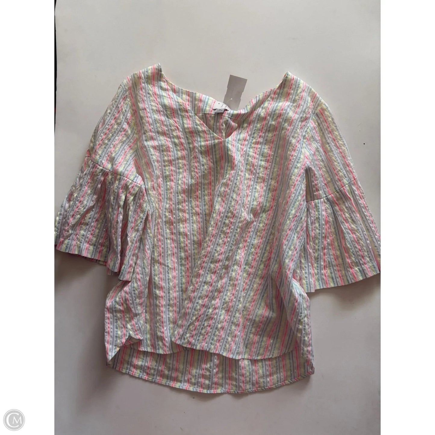 Tunic Long Sleeve By A New Day In Striped Pattern, Size: M