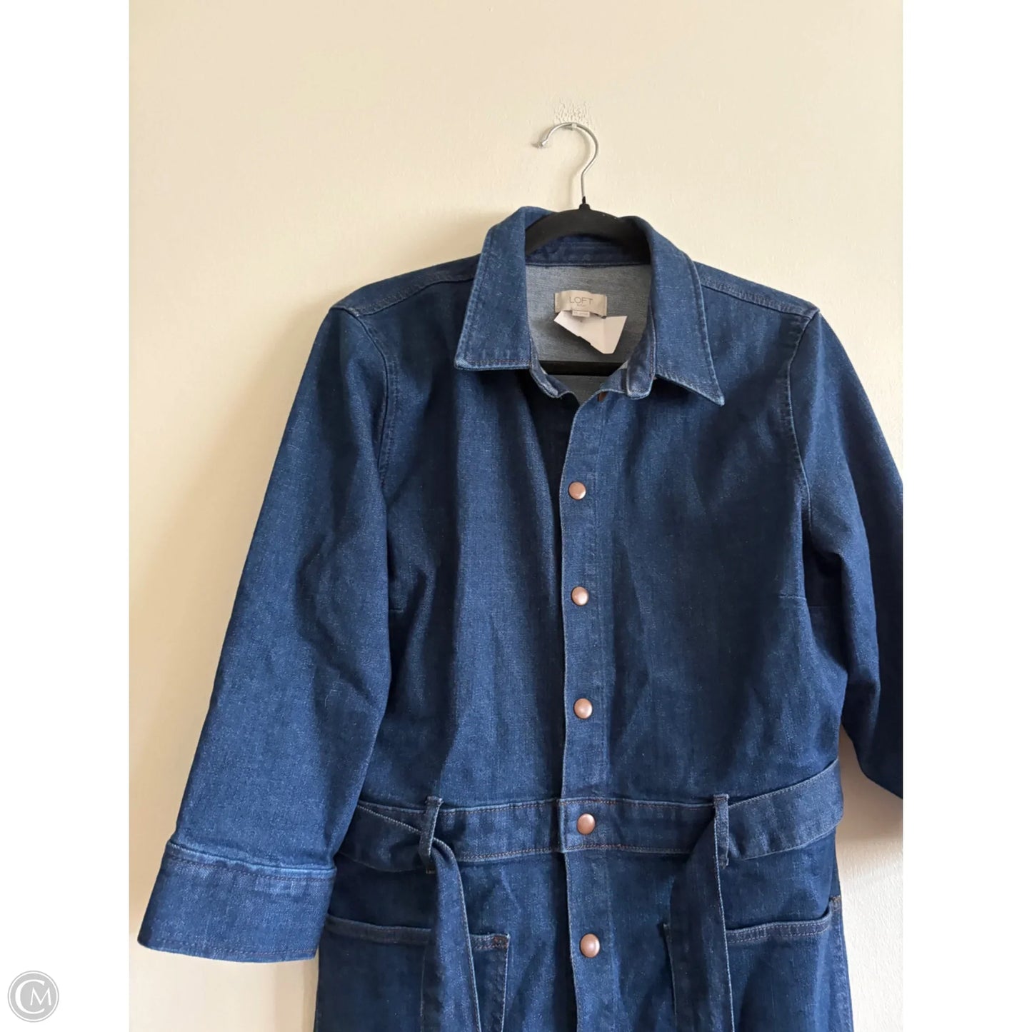 Dress Casual Midi By Loft In Blue, Size: 14