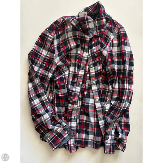 Top Long Sleeve By Tommy Hilfiger In Plaid Pattern, Size: L