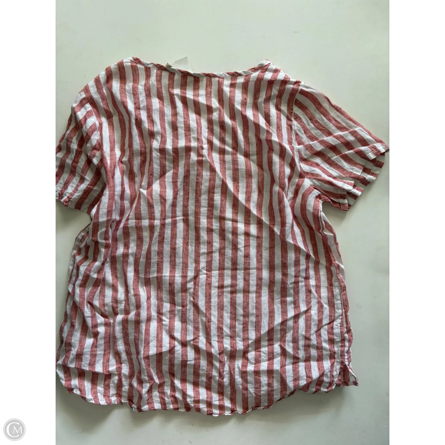 Top Short Sleeve By Christian Siriano In Striped Pattern, Size: M