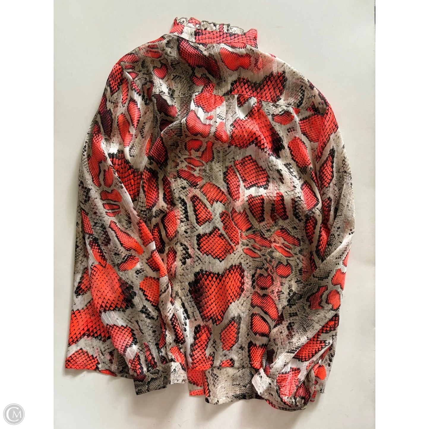 Blouse Long Sleeve By Oc By Oleg Cassini In Animal Print, Size: S