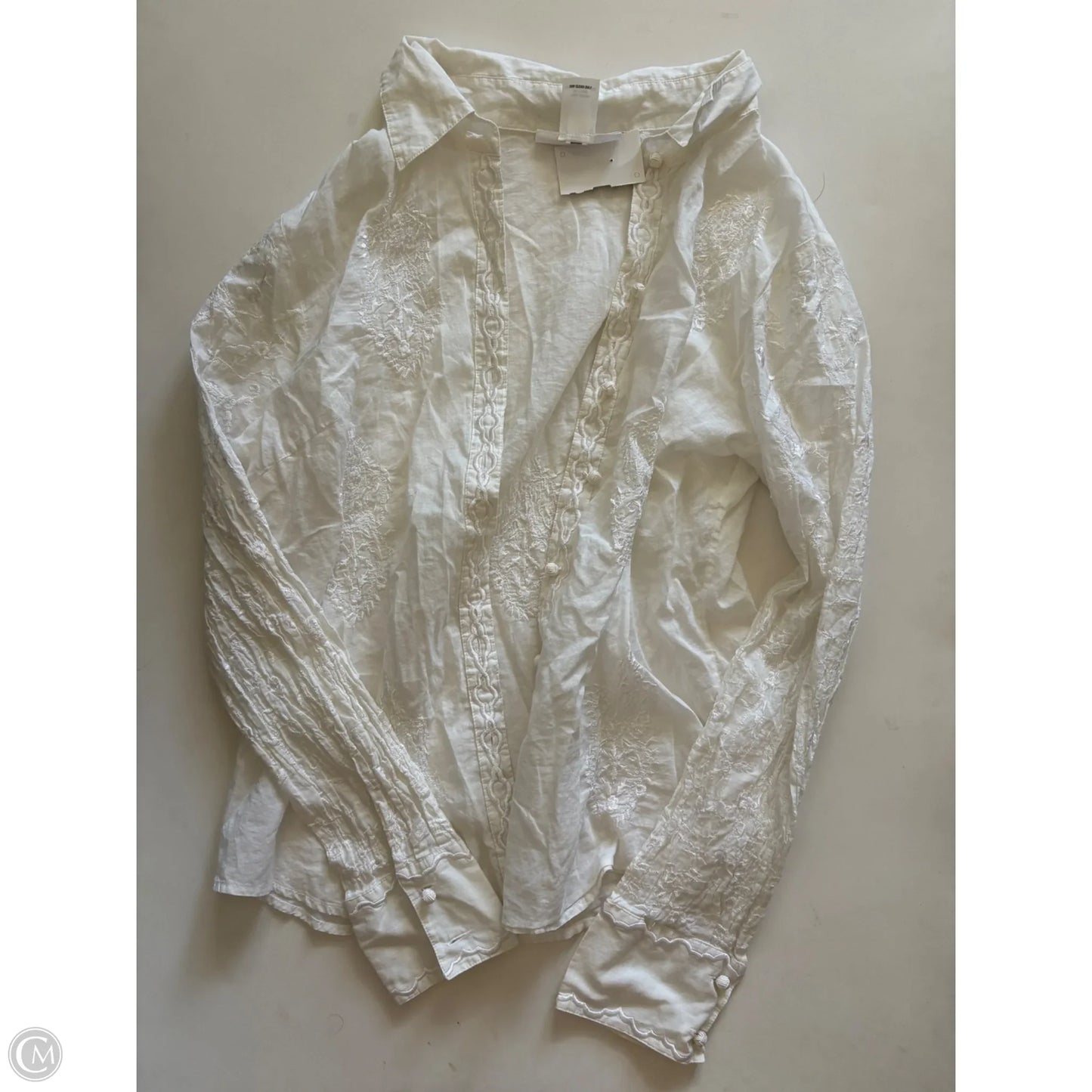 Top Long Sleeve By White House Black Market In Cream, Size: M