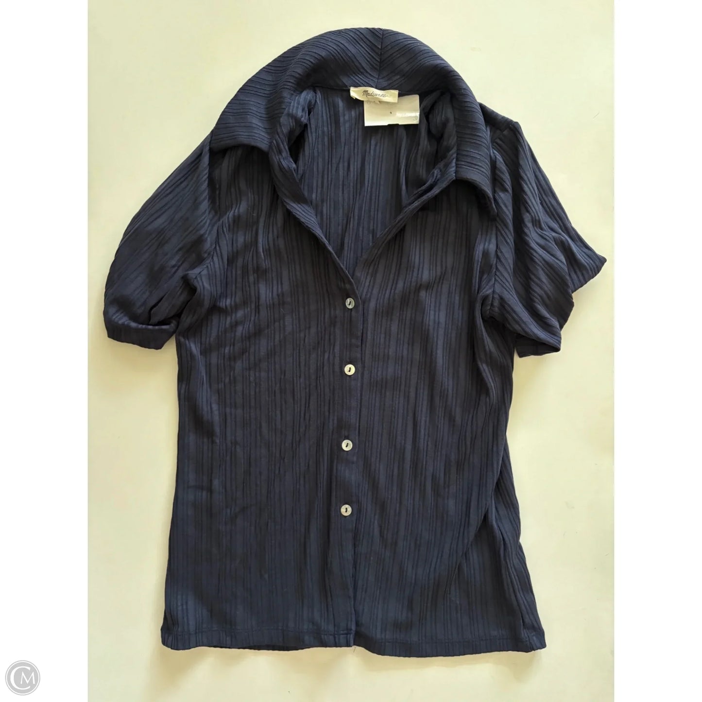 Top Short Sleeve By Madewell In Navy, Size: M