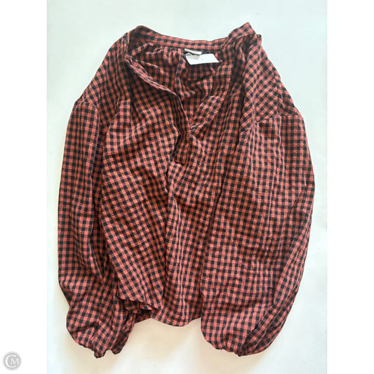Top Long Sleeve By A New Day In Plaid Pattern, Size: M
