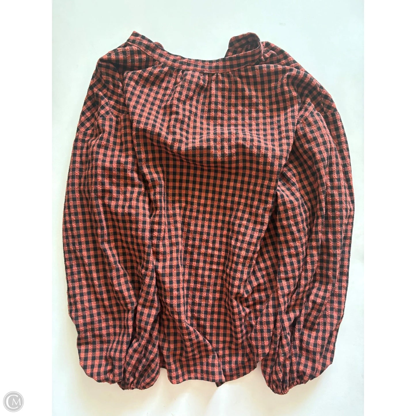 Top Long Sleeve By A New Day In Plaid Pattern, Size: M