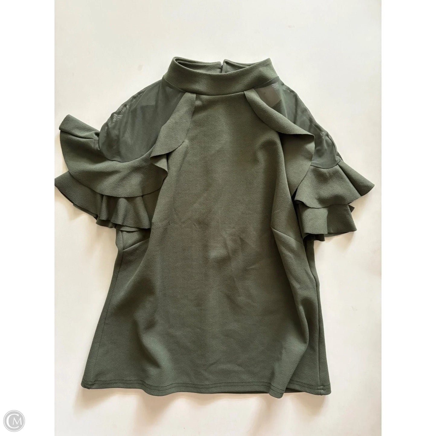 Top Short Sleeve By Cmc In Green, Size: 12