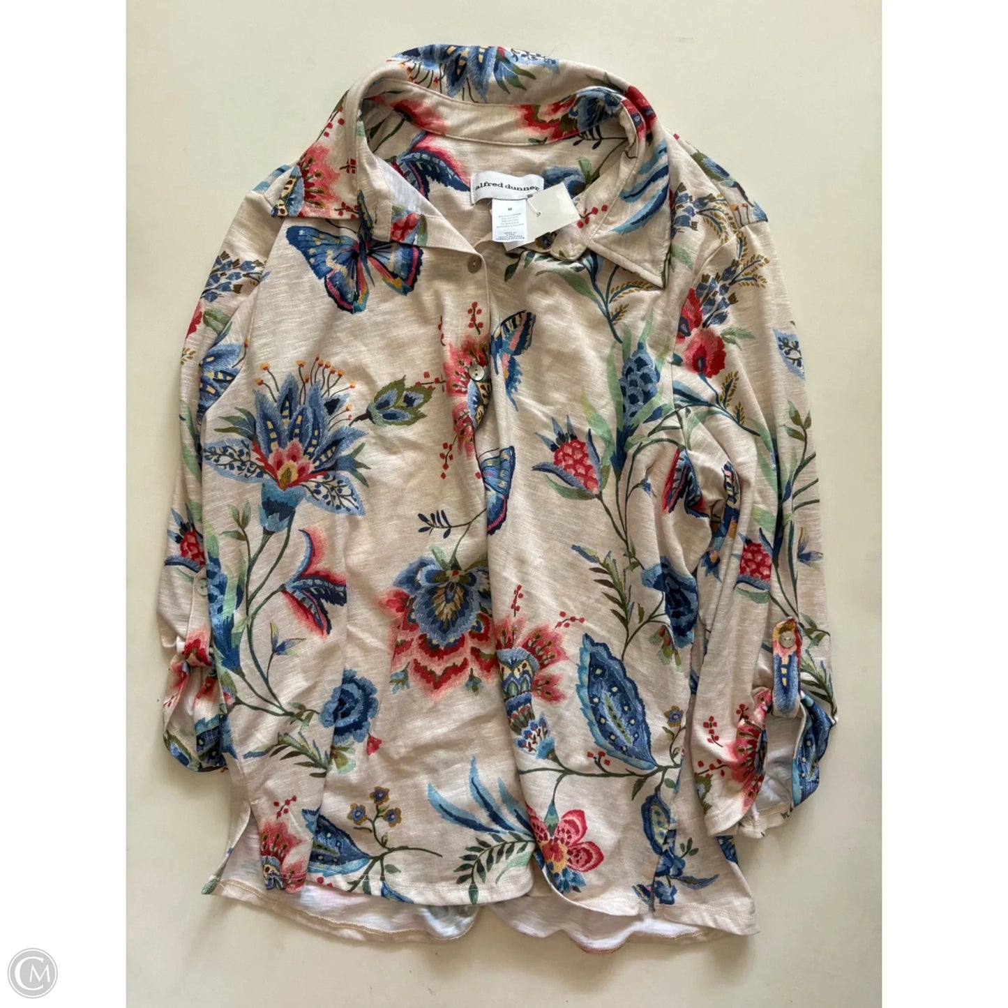 Top Long Sleeve By Alfred Dunner In Floral Print, Size: M
