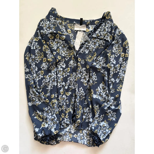 Blouse Long Sleeve By White House Black Market In Floral Print, Size: 8
