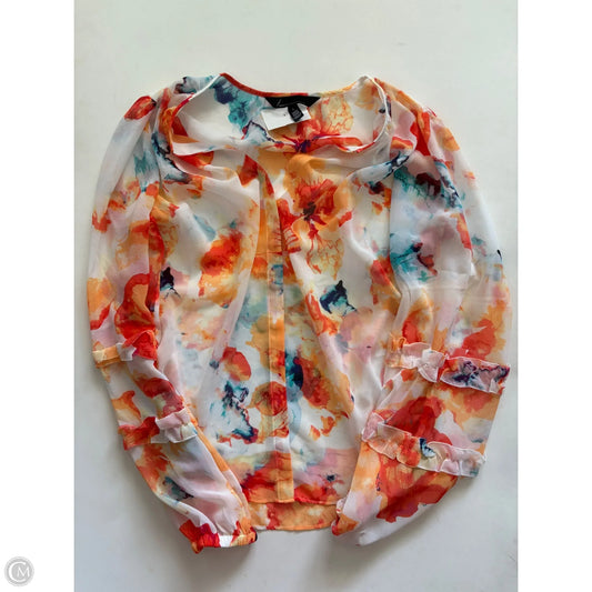 Blouse Long Sleeve By White House Black Market In Orange, Size: S