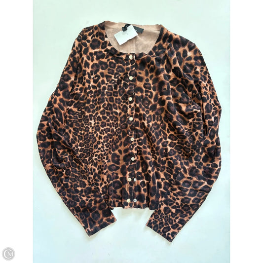 Sweater Cardigan By White House Black Market In Animal Print, Size: M