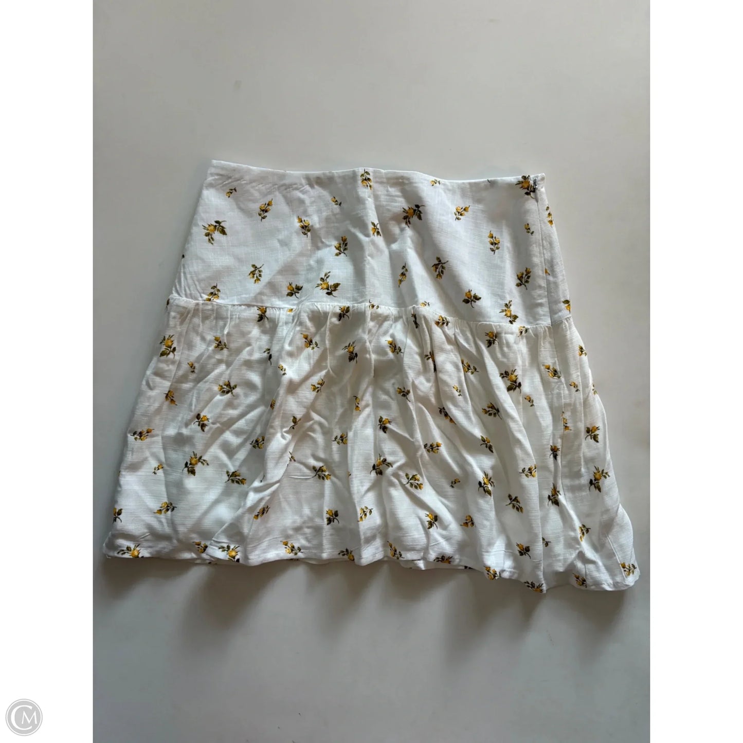 Skirt Set 2pc By Paper Crane In White & Yellow, Size: S