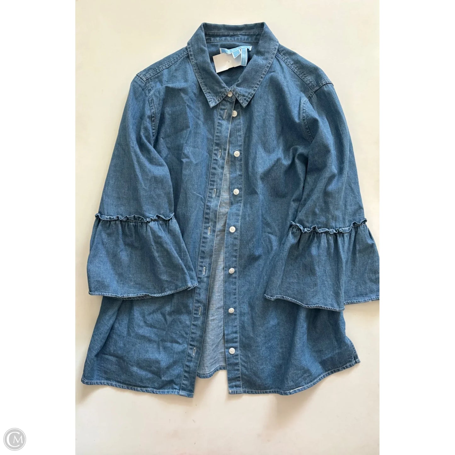 Top Long Sleeve By Draper James In Blue, Size: 12