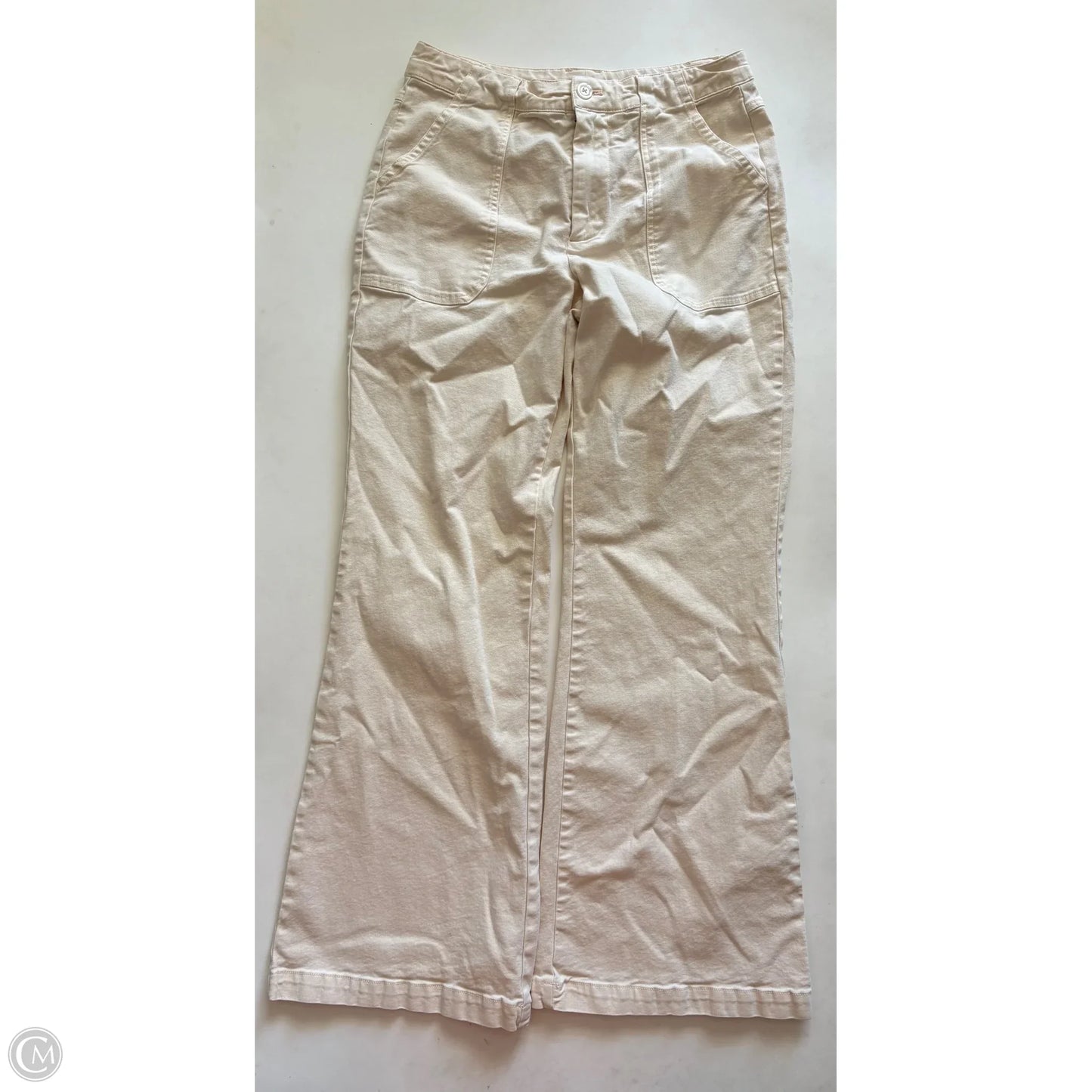 Jeans Wide Leg By Young Fab & Broke In Cream, Size: S