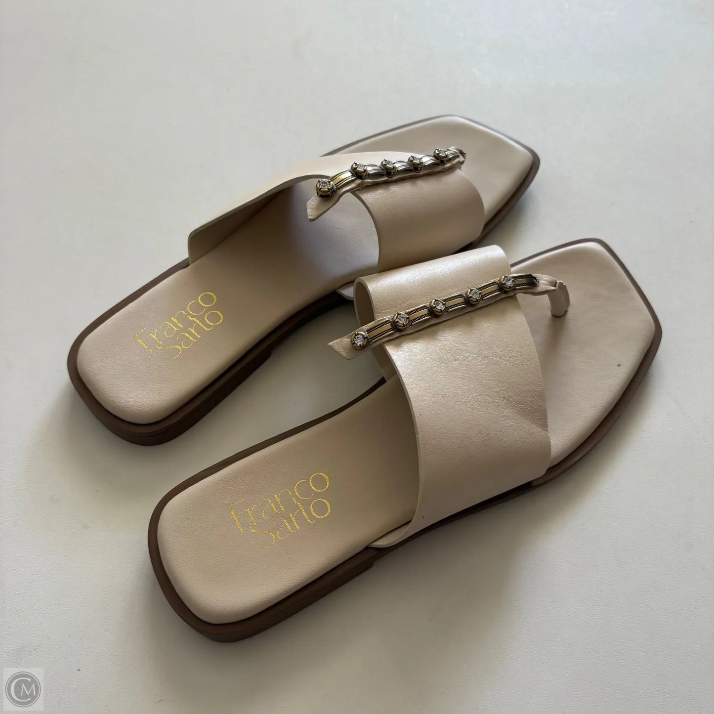 Sandals Flip Flops By Franco Sarto In Cream, Size: 7.5