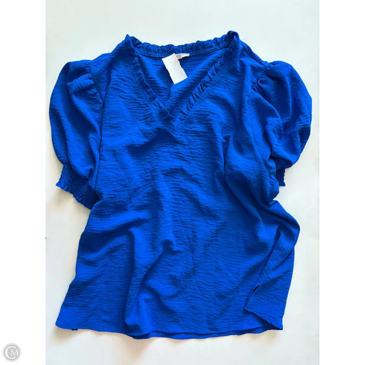 Top Short Sleeve By Jodifl In Blue, Size: 1x