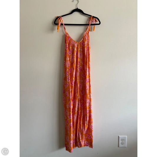 Dress Casual Midi By Old Navy In Orange & Pink, Size: Xs