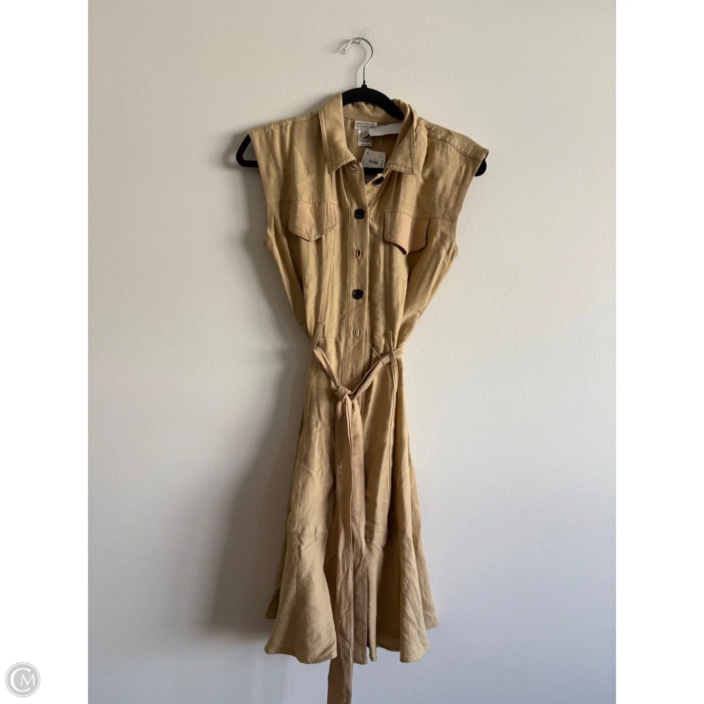 Dress Casual Midi By En Focus In Tan, Size: 8