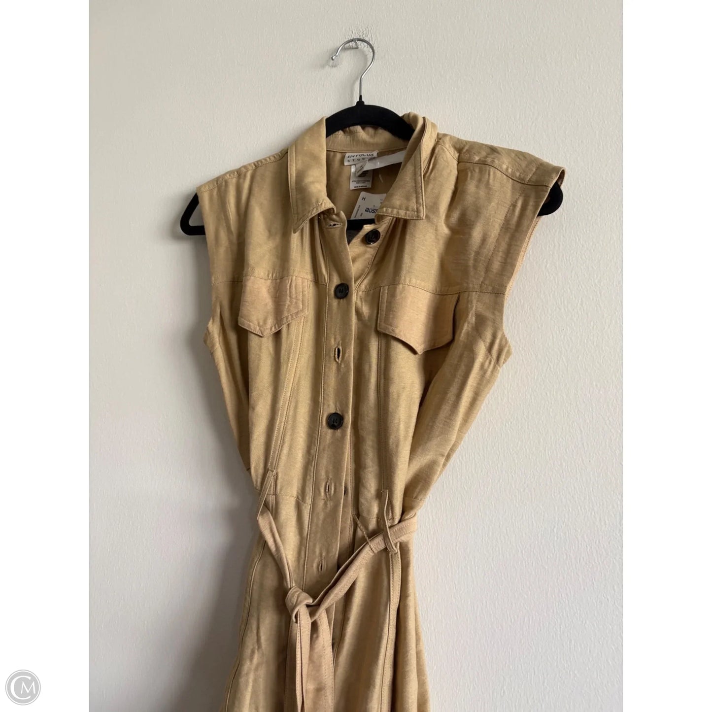 Dress Casual Midi By En Focus In Tan, Size: 8