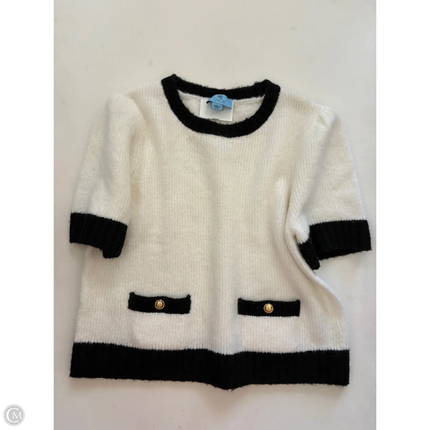 Sweater By Cece In White, Size: L
