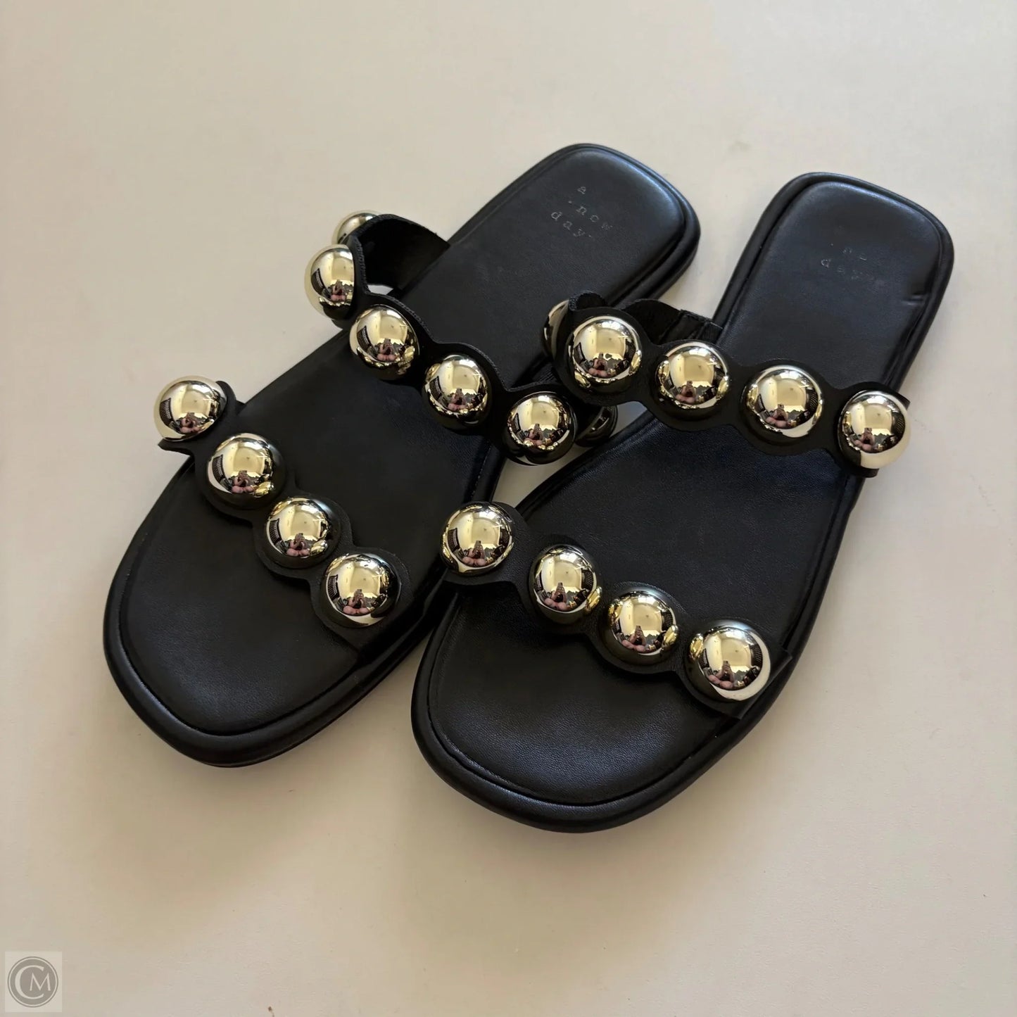 Sandals Flip Flops By A New Day In Black, Size: 8