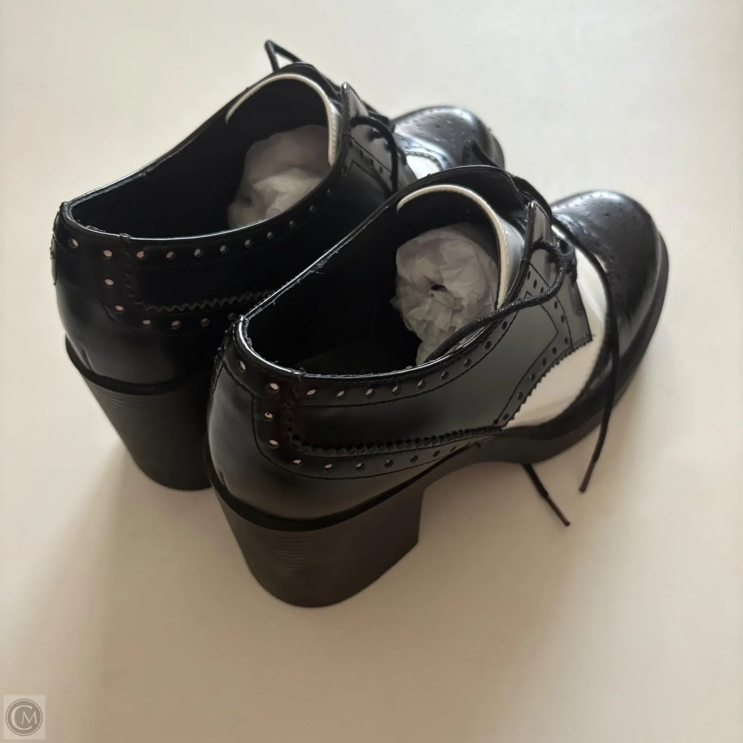 Shoes Heels Block By Steve Madden In Black & White, Size: 9