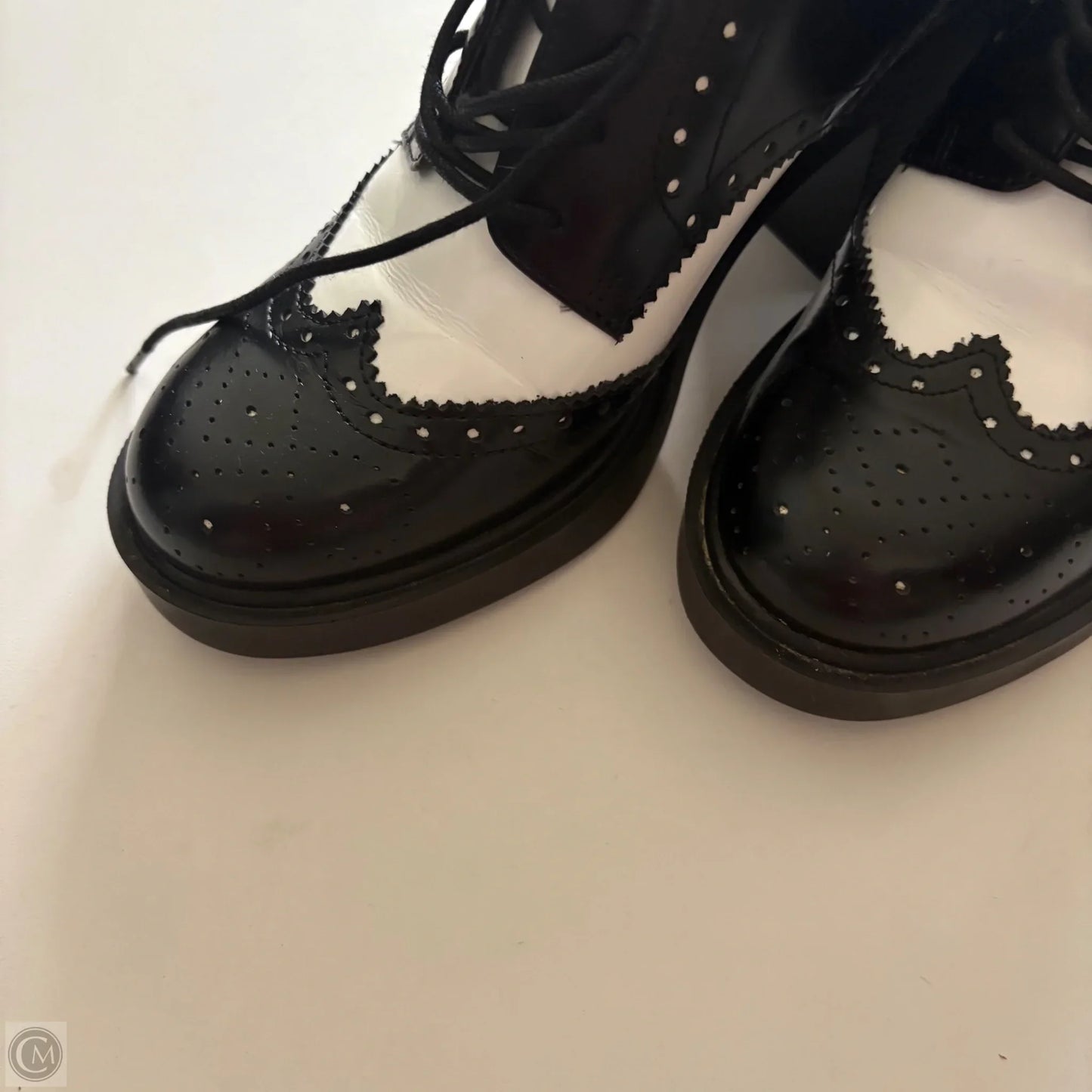 Shoes Heels Block By Steve Madden In Black & White, Size: 9