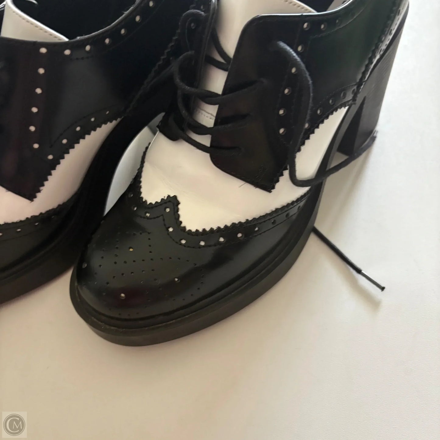 Shoes Heels Block By Steve Madden In Black & White, Size: 9