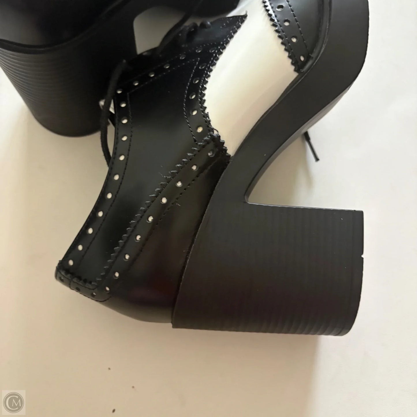 Shoes Heels Block By Steve Madden In Black & White, Size: 9