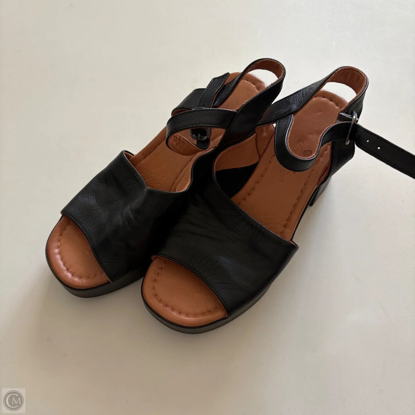 Sandals Heels Block By Spring Step In Black, Size: 5.5