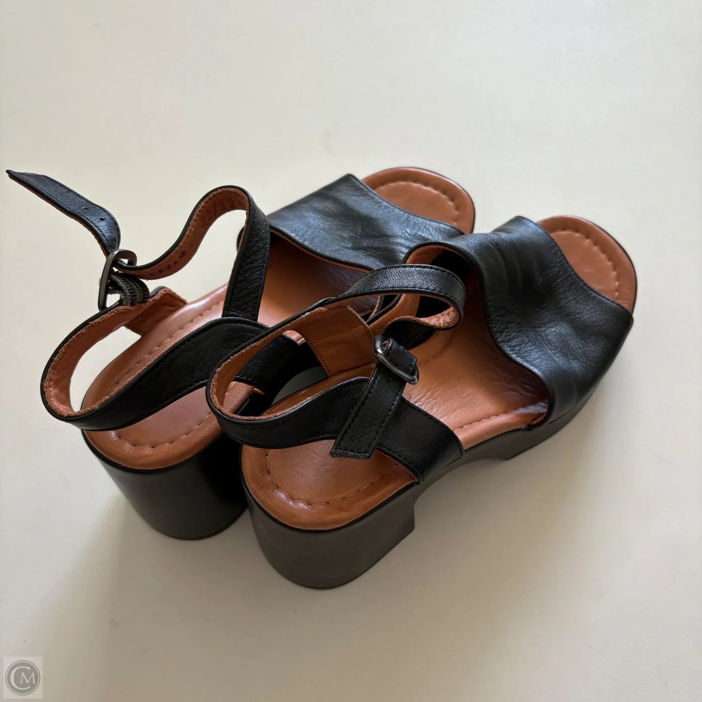Sandals Heels Block By Spring Step In Black, Size: 5.5