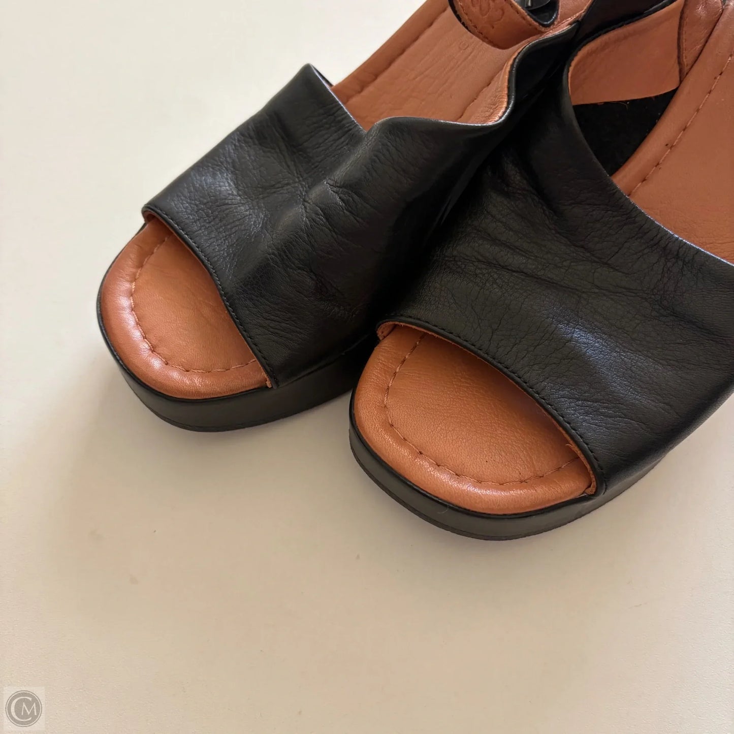 Sandals Heels Block By Spring Step In Black, Size: 5.5