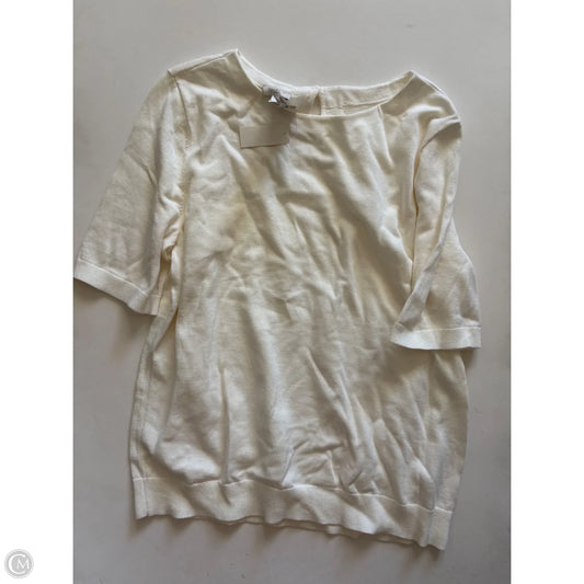 Sweater Short Sleeve By Talbots In Cream, Size: L
