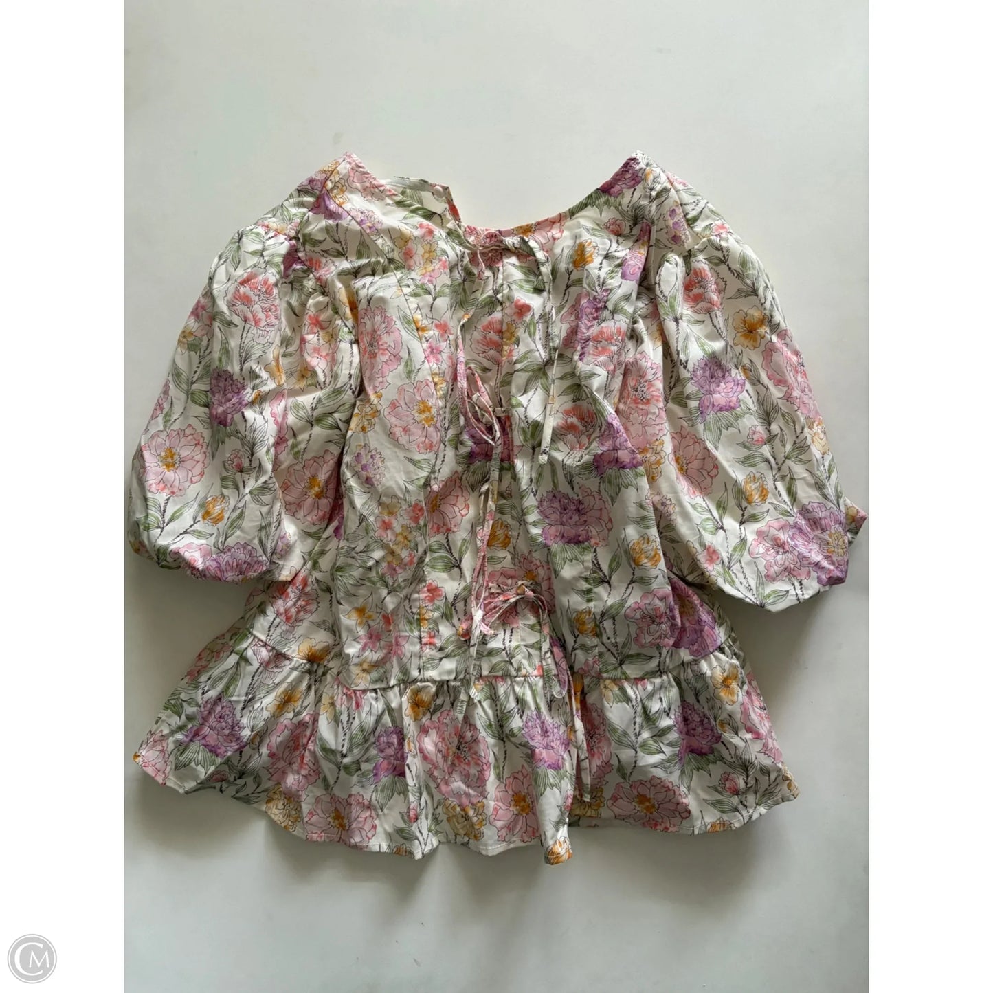 Top Short Sleeve By Melloday In Floral Print, Size: S