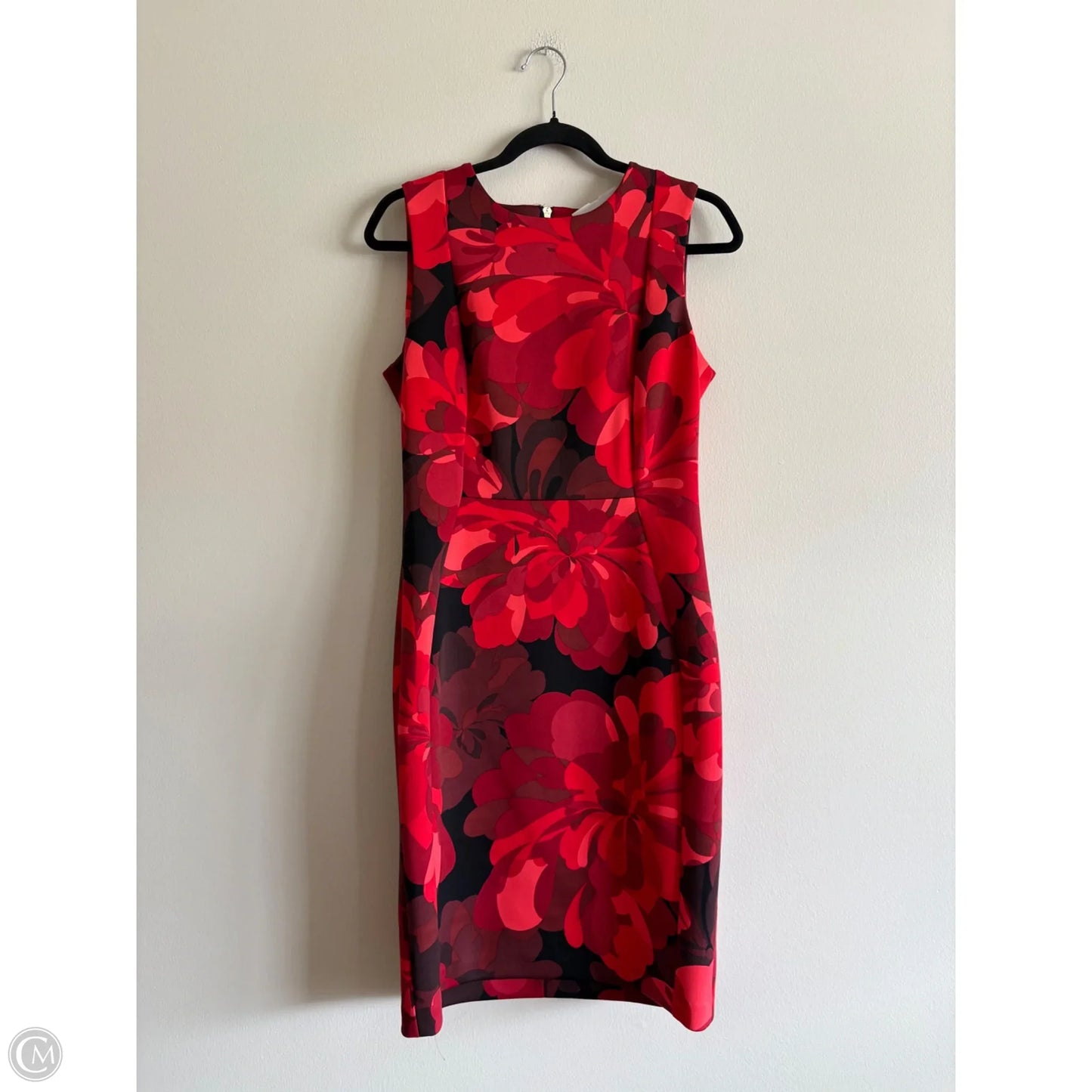 Dress Work By Calvin Klein In Floral Print, Size: 10