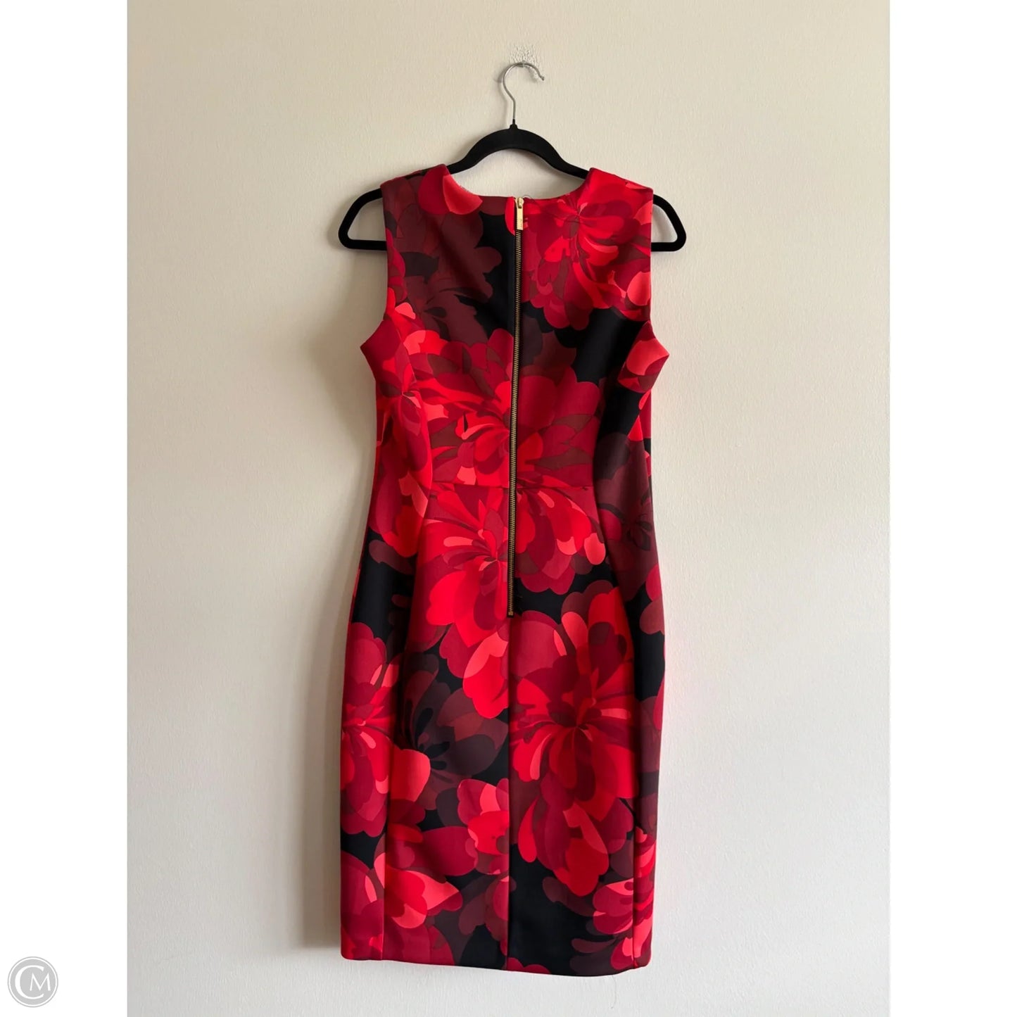 Dress Work By Calvin Klein In Floral Print, Size: 10
