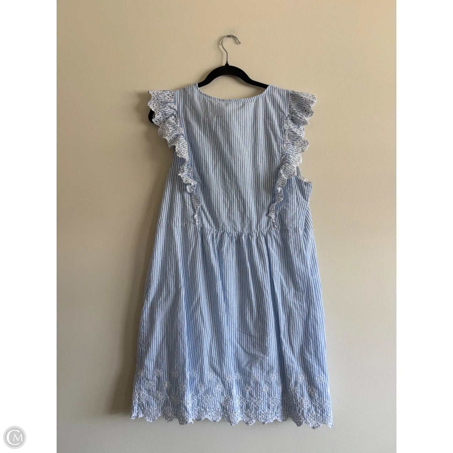 Dress Casual Midi By Loft In Striped Pattern, Size: L