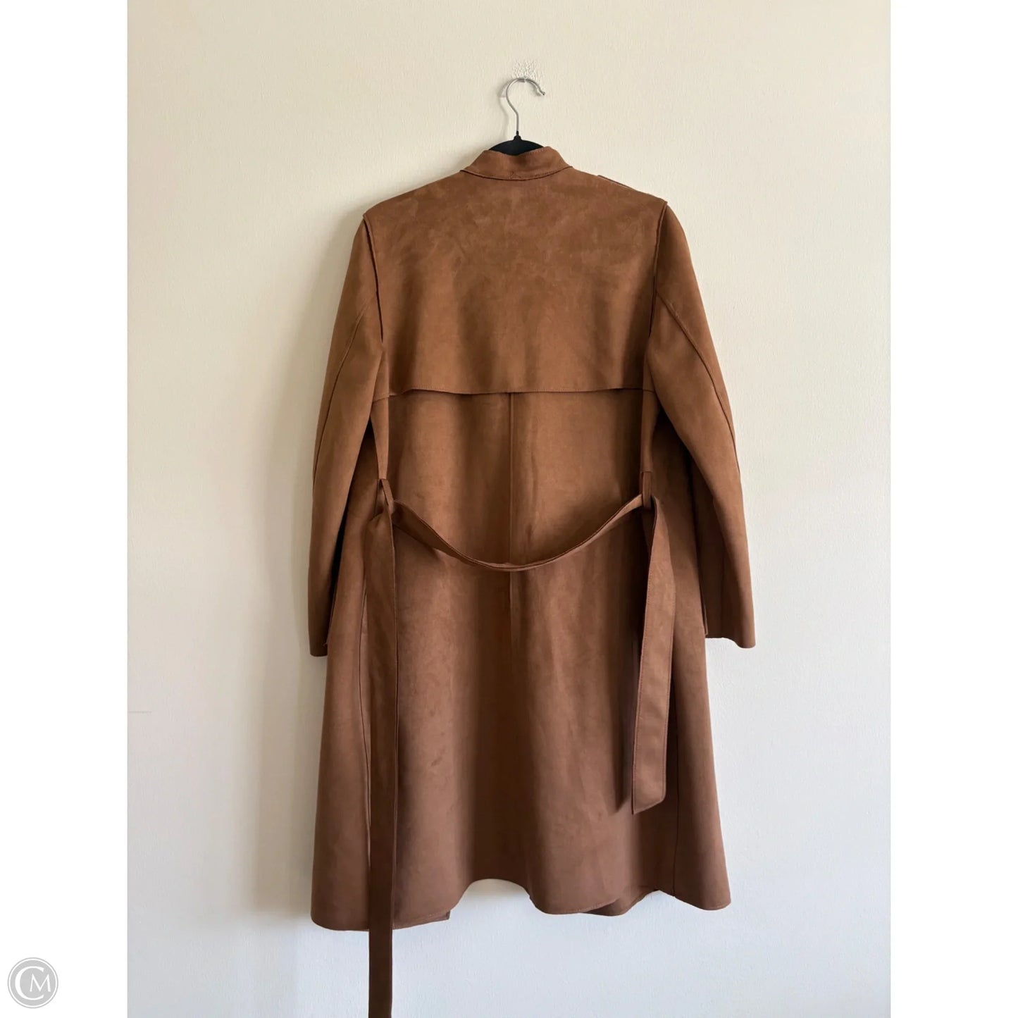 Coat Trench Coat By H&m In Brown, Size: 8