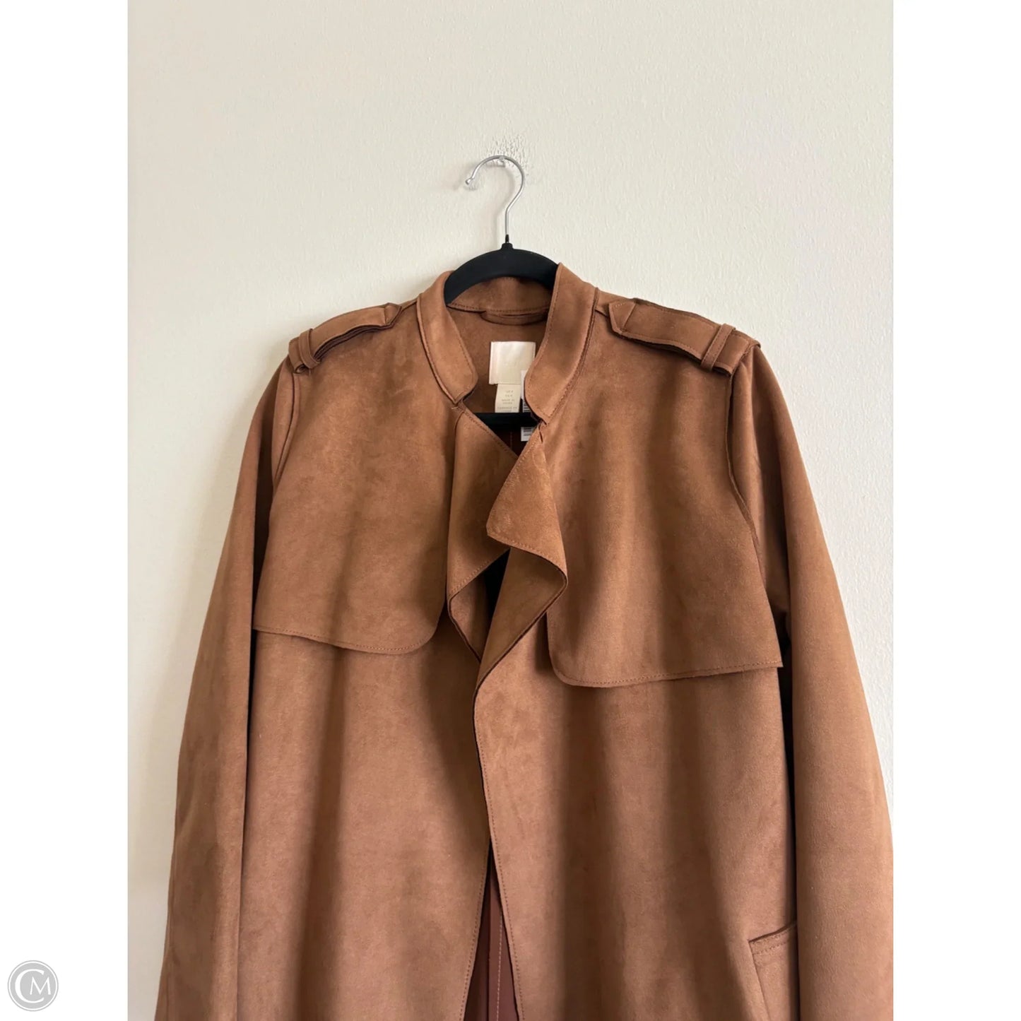 Coat Trench Coat By H&m In Brown, Size: 8