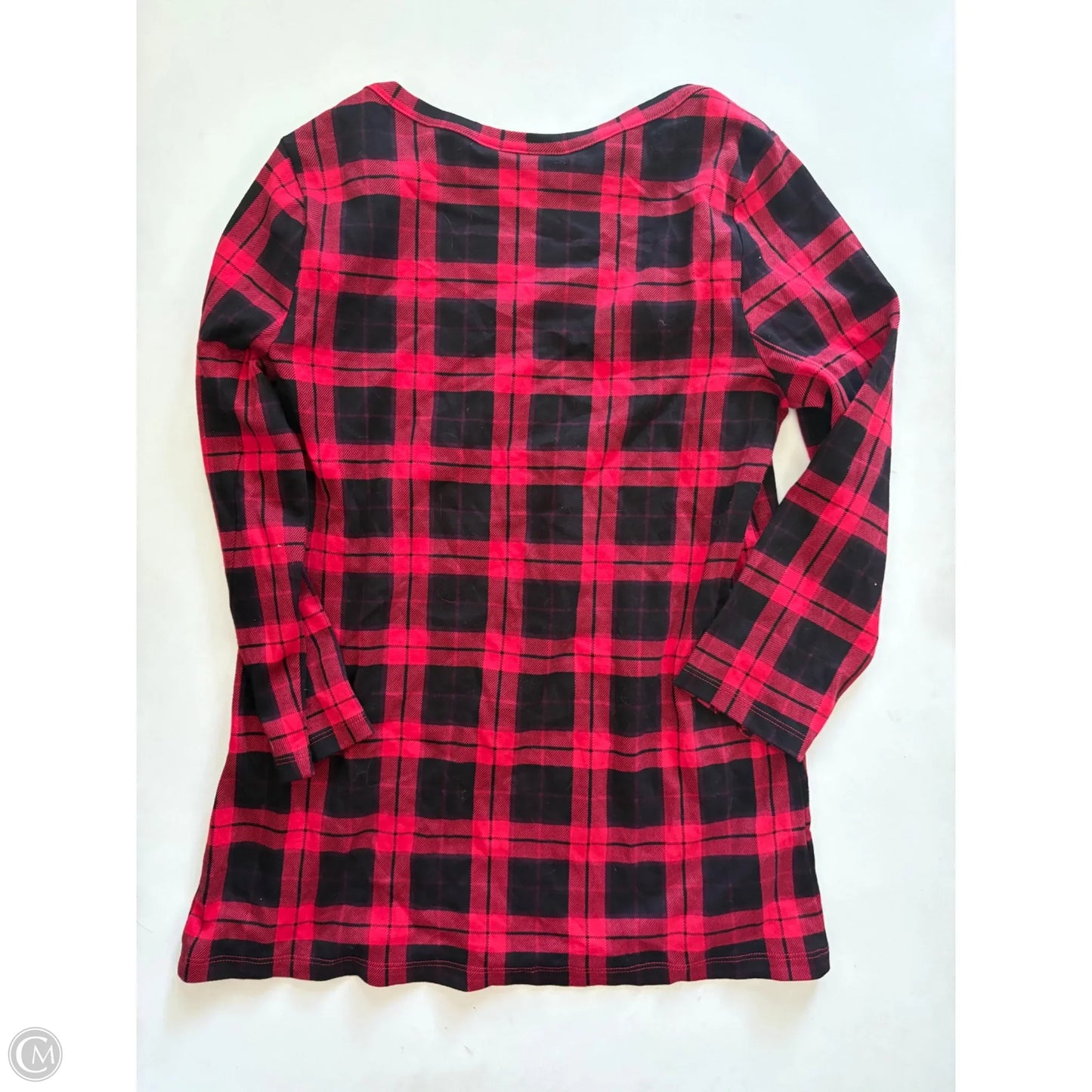 Top Long Sleeve By Style And Company In Plaid Pattern, Size: S