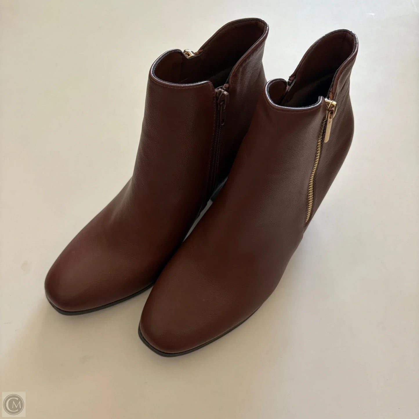 Boots Ankle Heels By JESSICA CLINE In Bronze, Size: 8.5