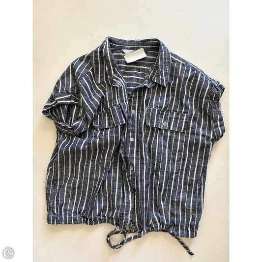 Top Short Sleeve By Time And Tru In Striped Pattern, Size: M