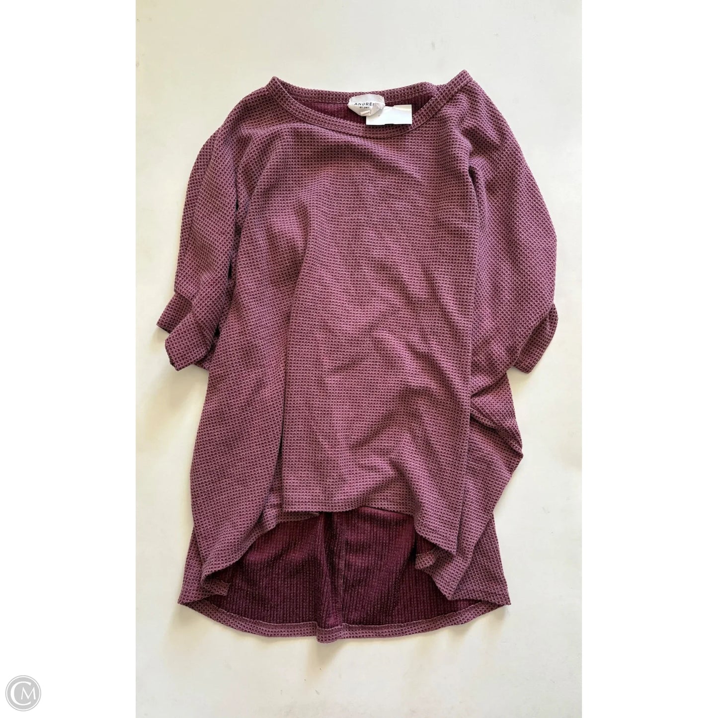 Top Long Sleeve By Andree By Unit In Maroon, Size: S