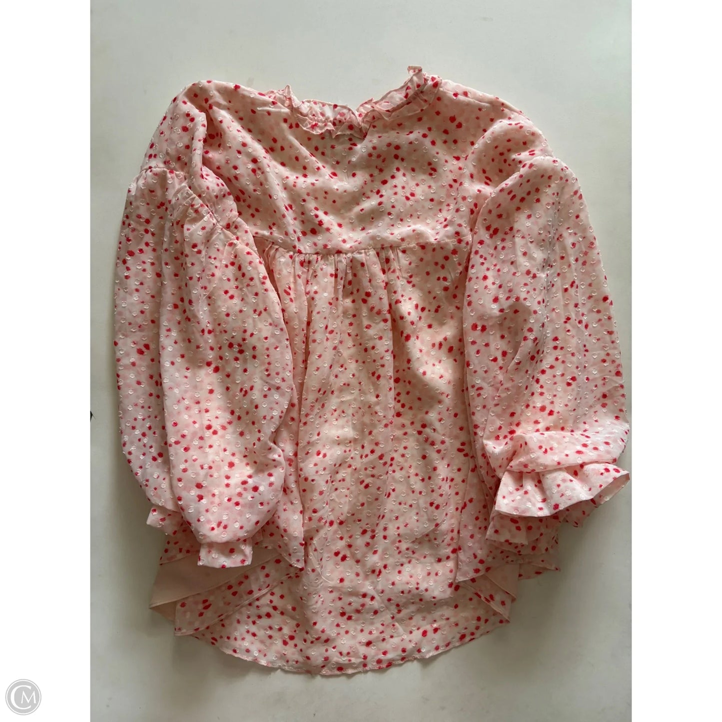 Blouse Long Sleeve By Fate In Polkadot Pattern, Size: S