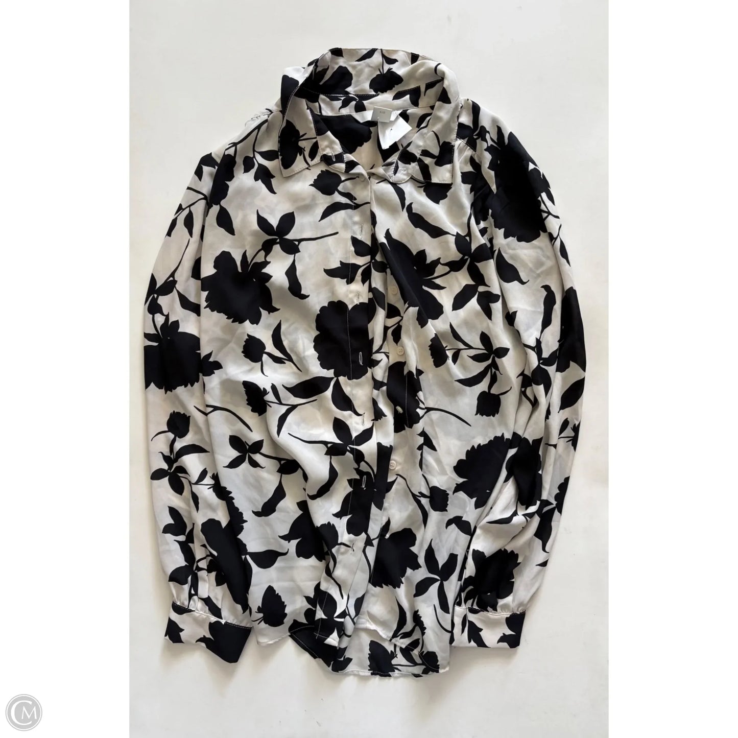 Blouse Long Sleeve By H&m In Floral Print, Size: Xl