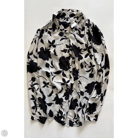 Blouse Long Sleeve By H&m In Floral Print, Size: Xl