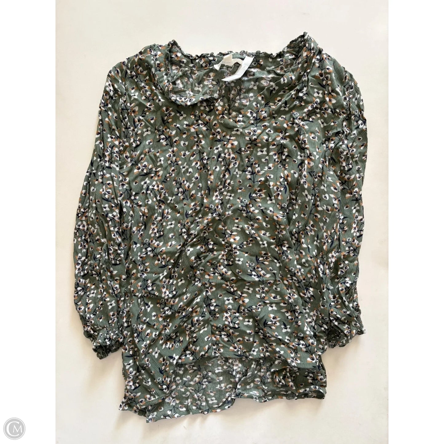 Top Long Sleeve By Monday Fun In Green, Size: Xl